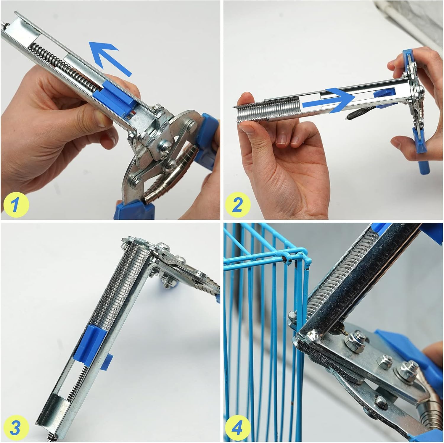 Kit Manualidades Bricolaje Kit Alicates Anillos Cerdo Akamino - 452 Piezas | Acero A3 Galvanizado | Incluye Guantes Kit Reparación Vallas Metal