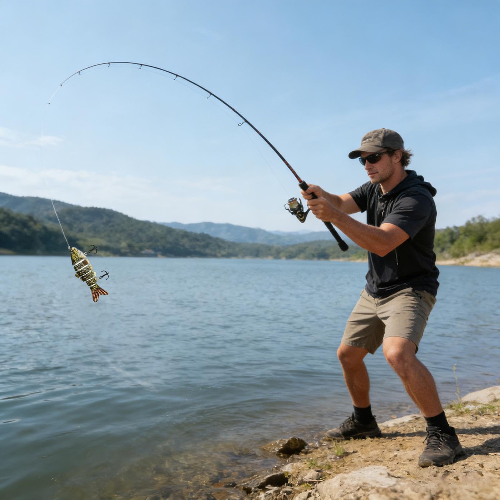Señuelos de,De 6 Segmentos con Forma de - Señuelos Rígidos para Black Bass,para Amantes de Trucha y Bagre, en, Trolling, Lago, Río y Agua Dulce