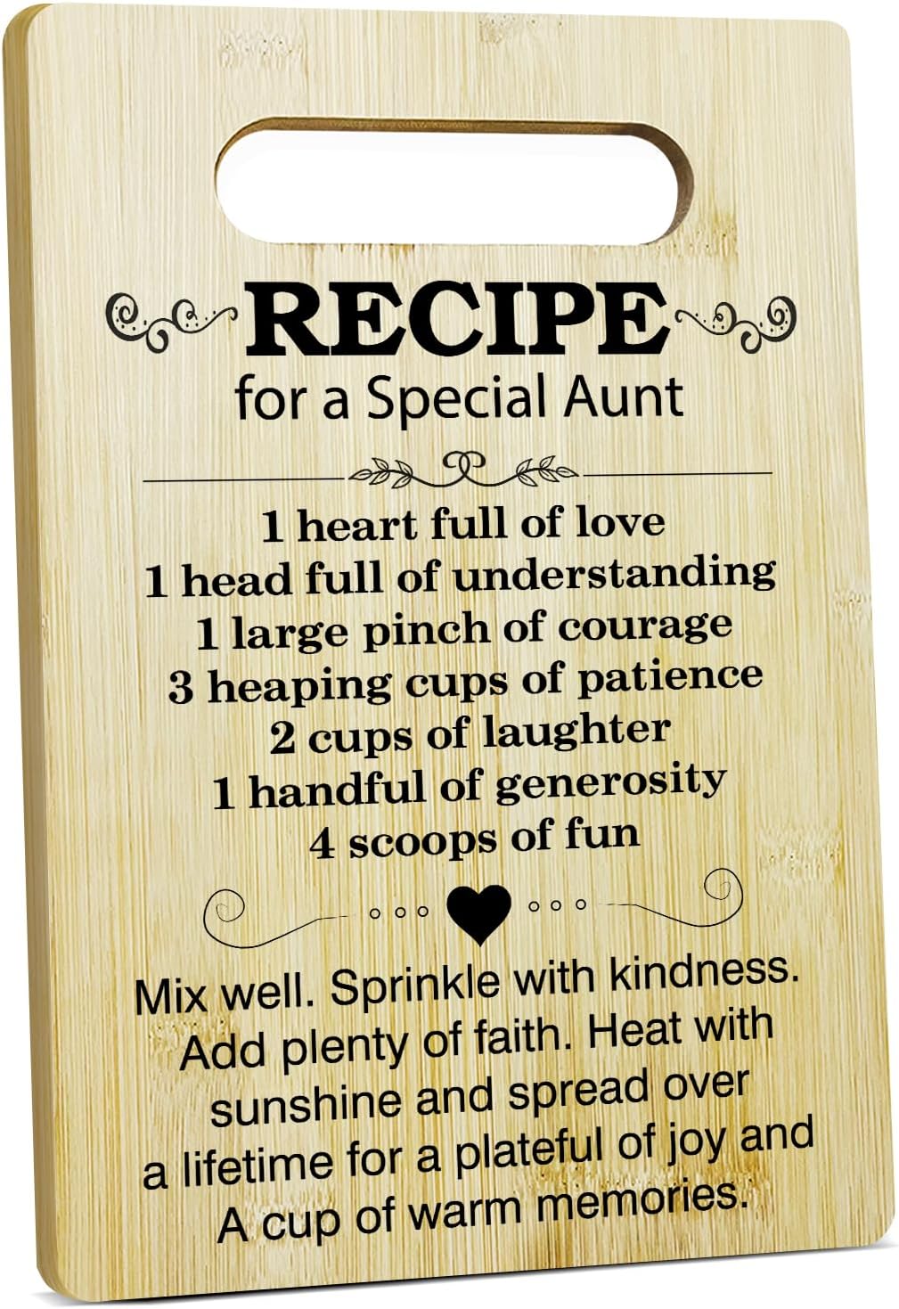 Aunt Gifts Kitchen Cutting Board Recipe For A Special Aunt, Gifts For