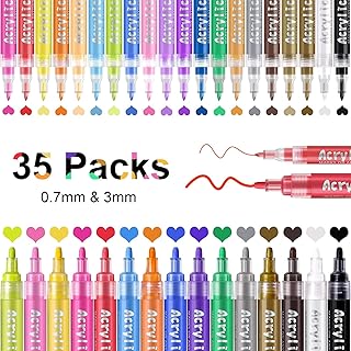 Sponsored Ad - 35 Premium Acrylic Paint Marker Pens, Long-Lasting Paint Pens with Extra Fine and Medium Tip, Paint Markers...