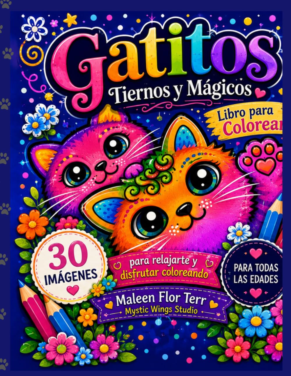 Gatitos Tiernos y Mágicos: Diseños lindos y acogedores para aliviar el estrés.