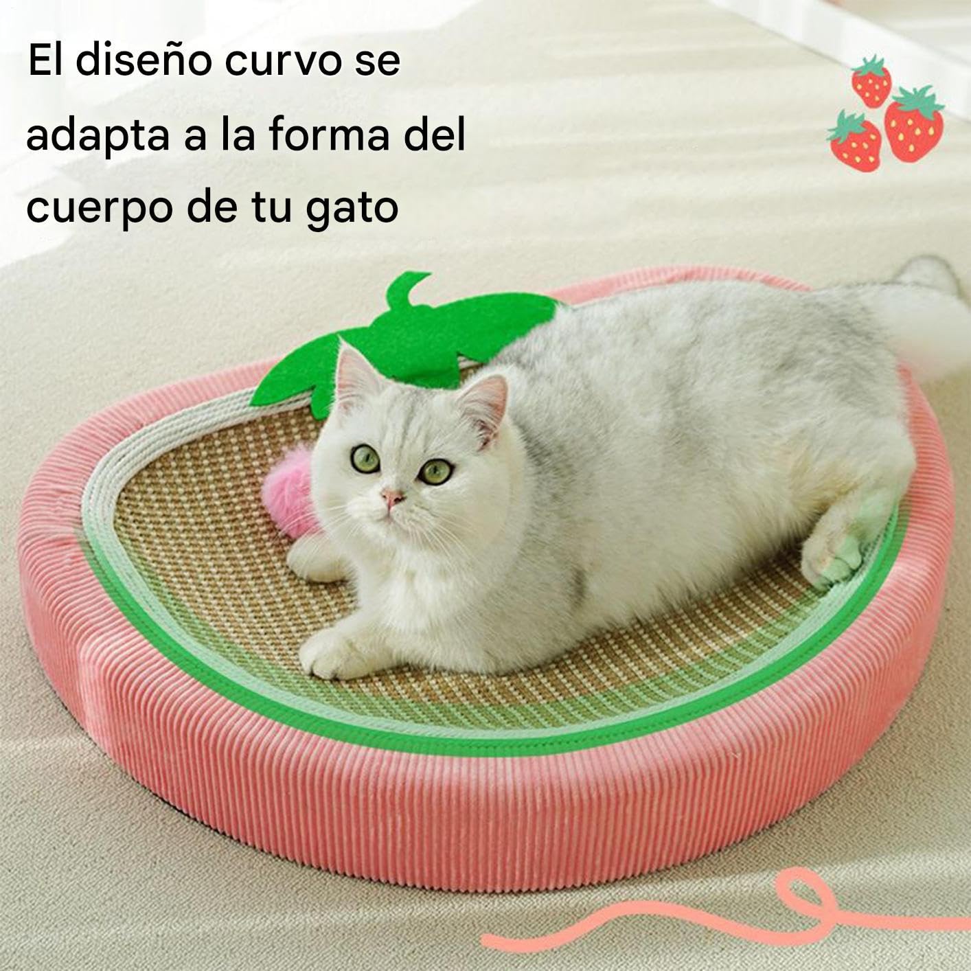 Tabla Rascadora para Gatos Protector Muebles Colchoneta Dormir Accesorios | Cama Rascador Sisal Fresa Interior Sofá Pared Alfombra Suelo Silla Puerta Gatito Perro Pequeño Apartam
