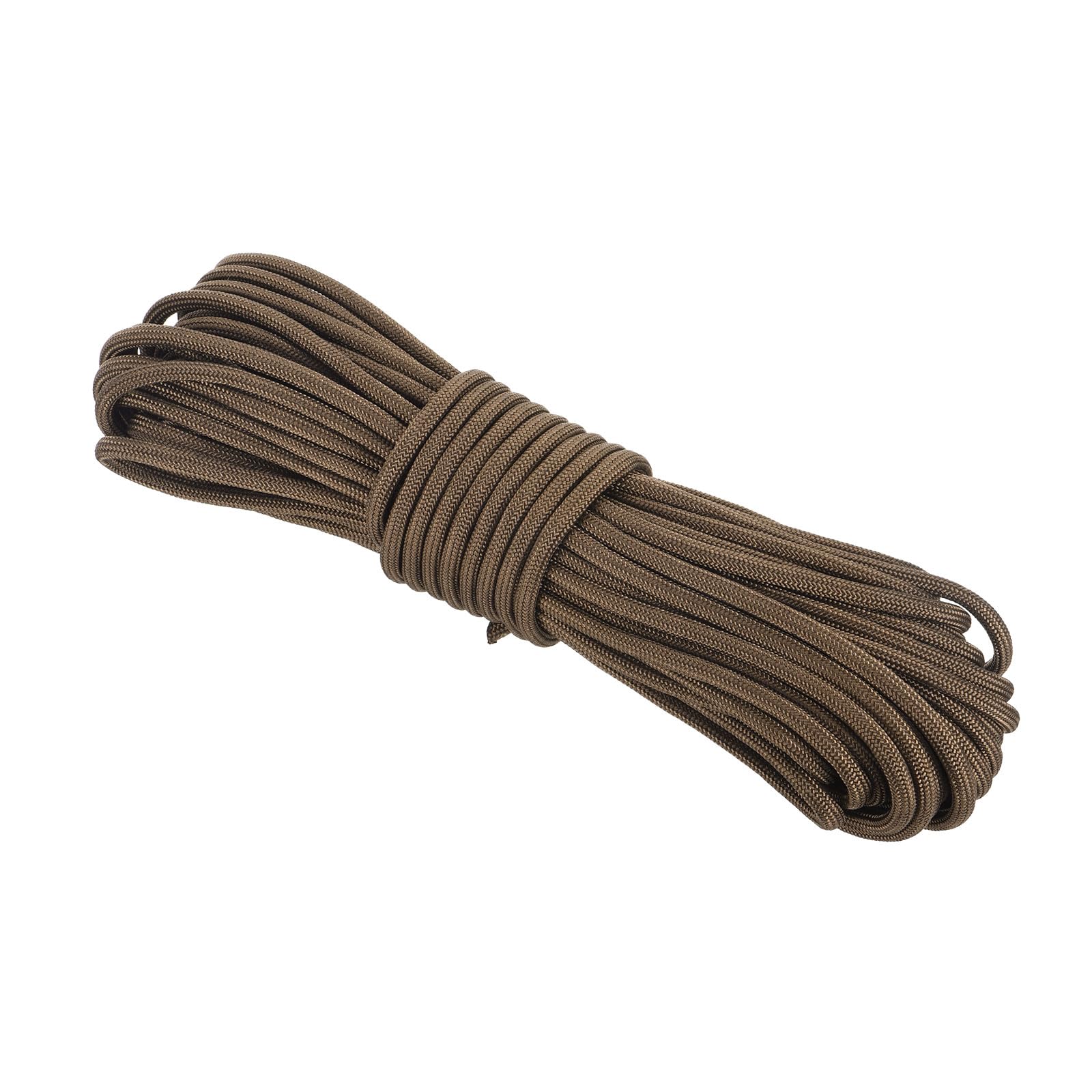 Rebower 550 Paracord Rope 15m, 4mm Thin Paracord Nylon Cord 7-Strand Core [for Tent Camping Outdoor Gear] - Brown