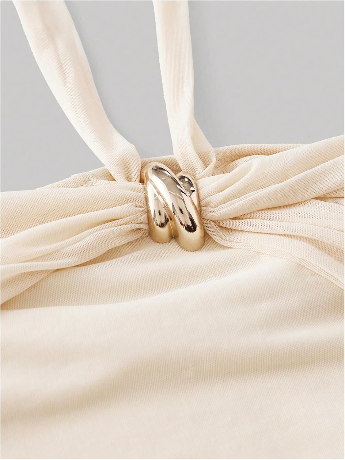 SOLY HUX Women's Ruched Halter Top Sleeveless Tie Backless Going Out Summer Crop Tops - Image 3