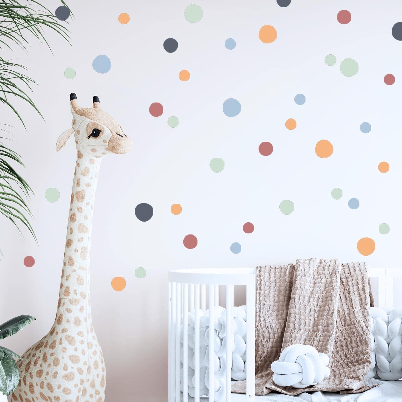 Amazon.com: CANTLY Colorful Dot Decal,Watercolor Polka Dots Wall ...