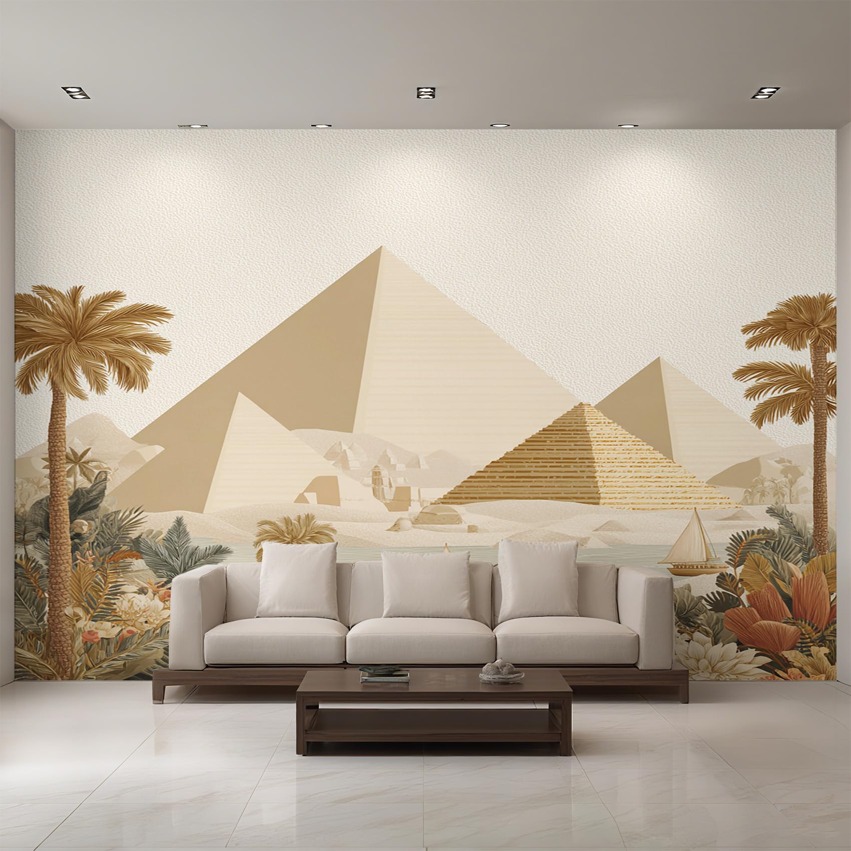 Générique Papier Peint Pyramide Papier Peint Panoramique égypte Paysage égyptien Ancien Papiers Peints Intissé Fresque Murale, Decoration Chambre Salon, 310 x 250 cm 3I&XA