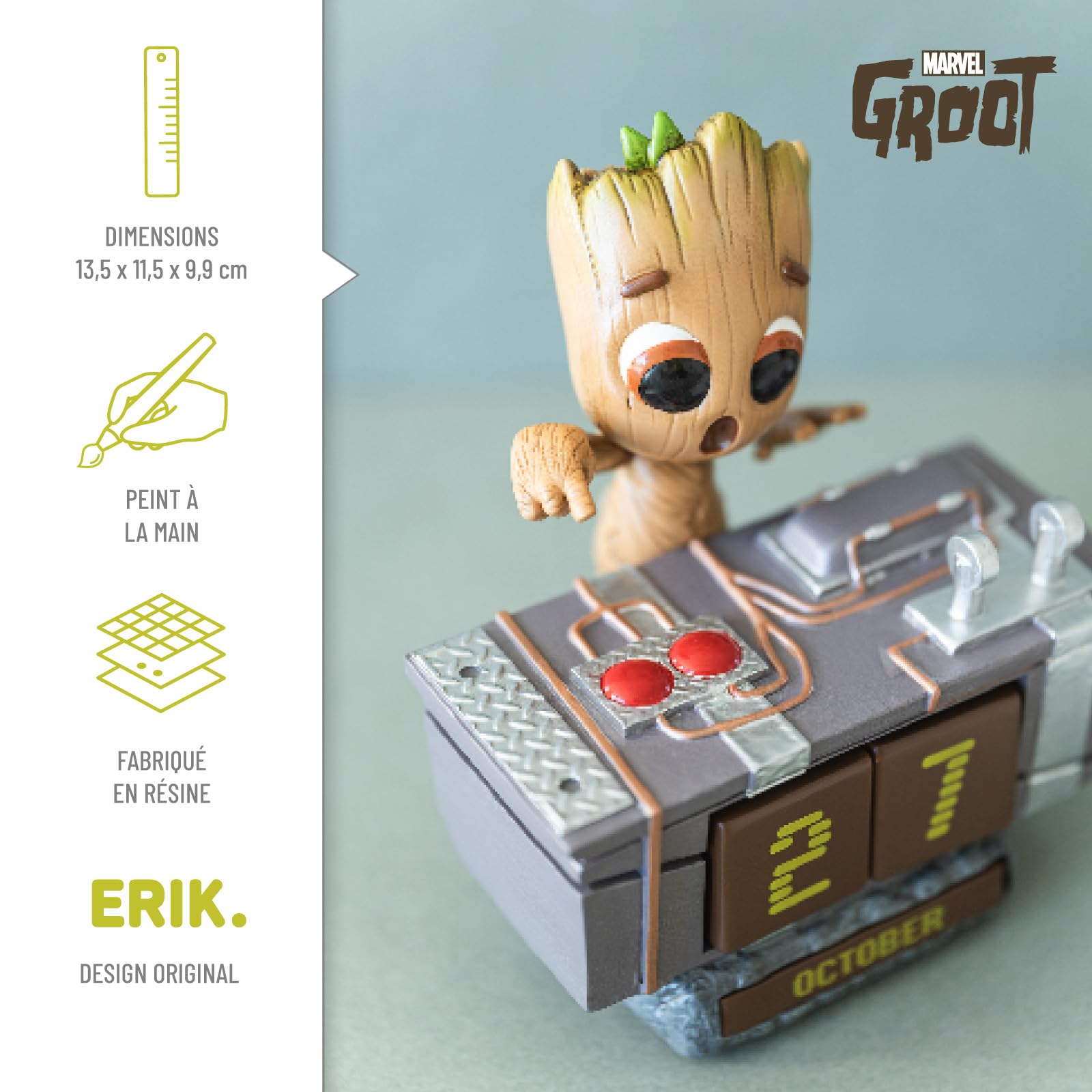 Grupo Erik - Calendrier Perpétuel Marvel, Bébé Groot | Figurine Calendrier, Calendrier 3D, pour Enfant, Cadeaux Geek