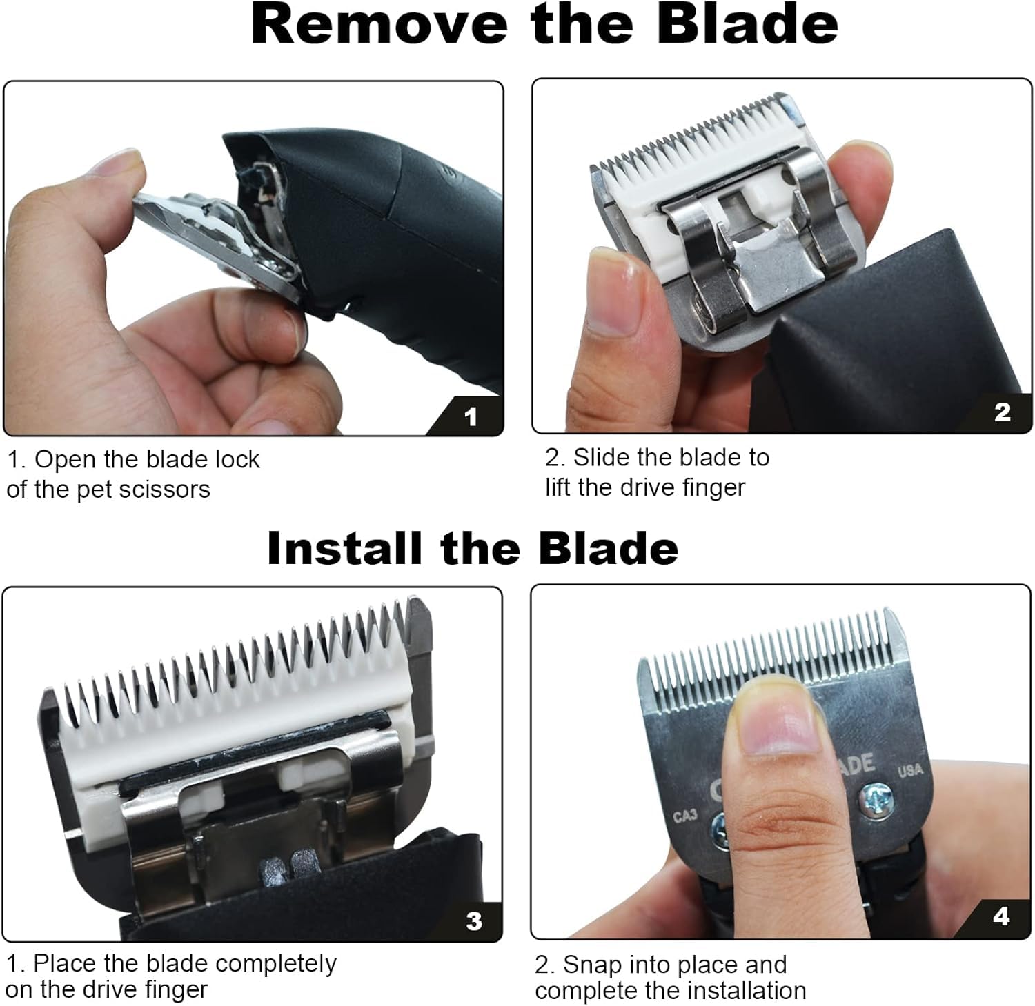 Dog Grooming Replacement Blades Compatible with Andis, Oster, and Wahl Clippers (7FC), Silver - Image 4