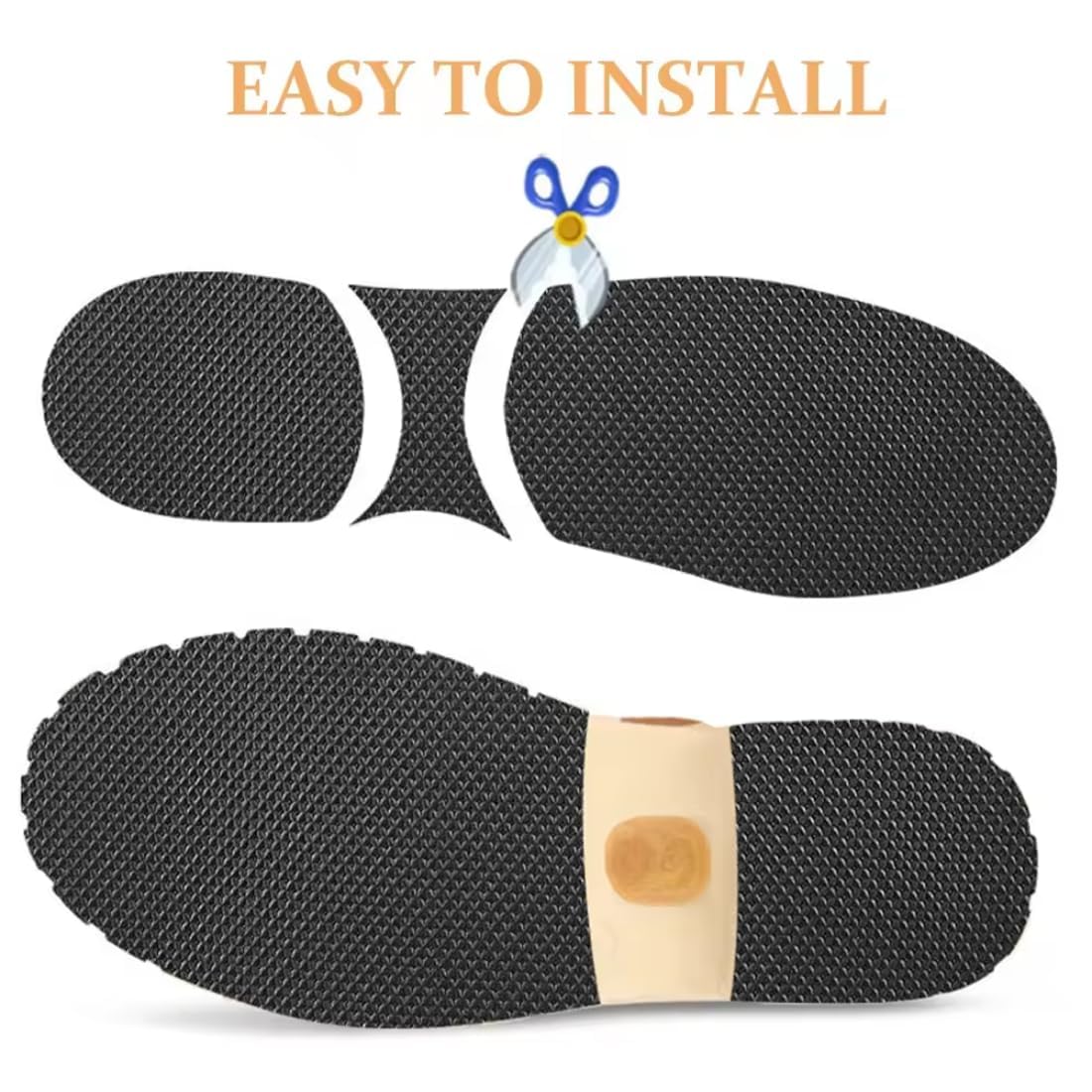 AANAHIL Self-Adhesive Shoe Sole Repair Tape, Black, Anti-Slip Rubber, Cut-to-Fit Heel Protector 2