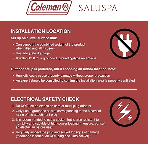Miniatura 5 de Coleman 13804-BW SaluSpa  Jacuzzi y spa redondo con 60 chorros de aire portátil inflable para 4 personas para exteriores cubierta de jacuzzi bomba