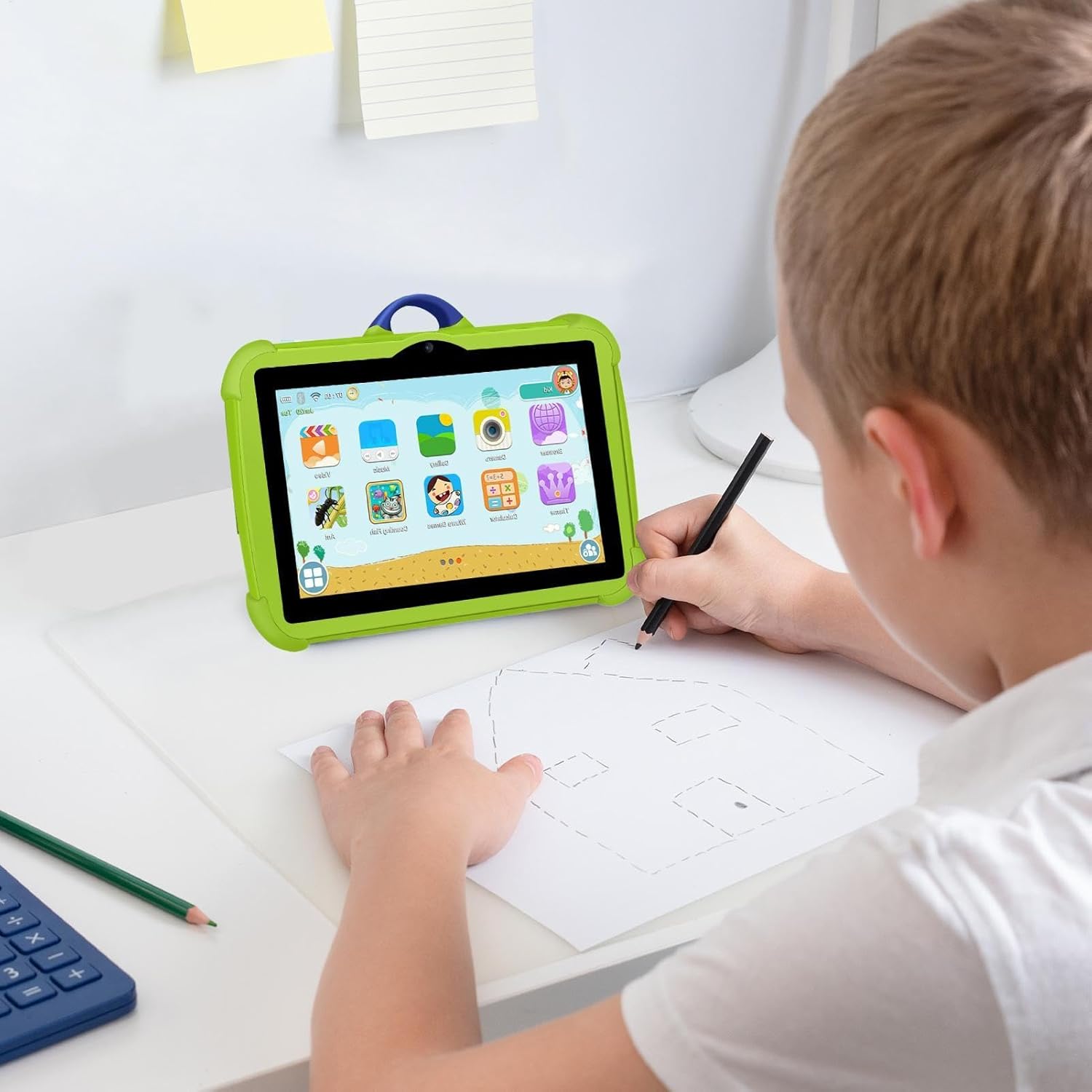 子供向け漫画学習タブレット,7インチ,クアッドコア,4GB RAM, 64GB ROM,デュアルカメラ,子供向けギフト,新しい - AliExpress 4000 mAhバッテリーを備えたタブレット-7インチの子供用タブレット、4 GB + 64 GB のライトタブレット、ダブルカメラ