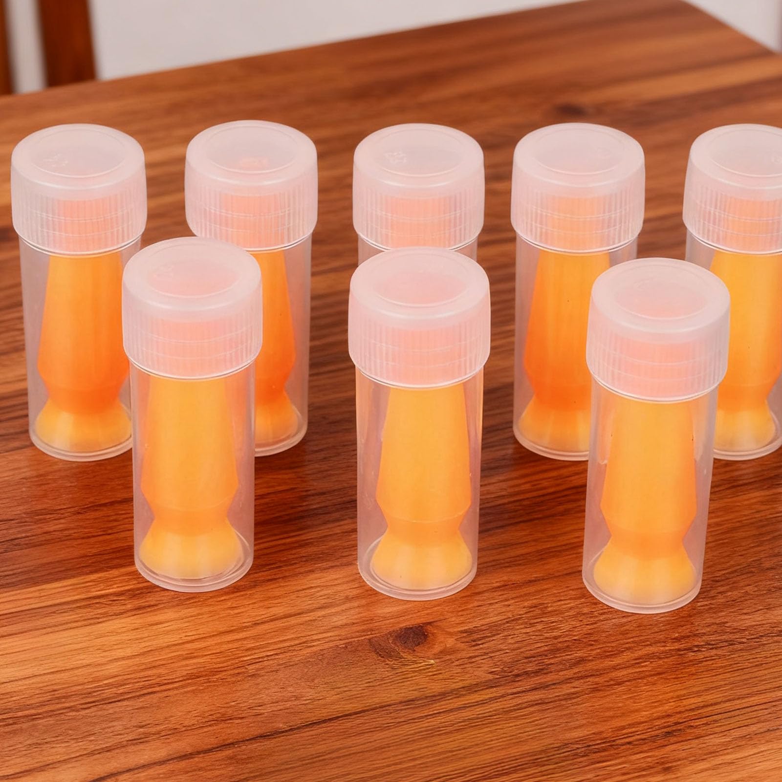 8 Piezas Insertador Lentes Esclerales, Sin Ventilación Aplicador de Lentes de Contacto Empaquetado Individualmente Émbolo Silicona para Prótesis Oculares Rígidas RGP (Naranja)