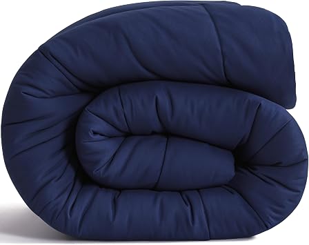 NTBAY Twin Comforter - Down Alternative Comforter Duvet Insert, All Season Bedding Quilted Duvet Insert with Corner Tabs, Machine Washable, Navy Blue