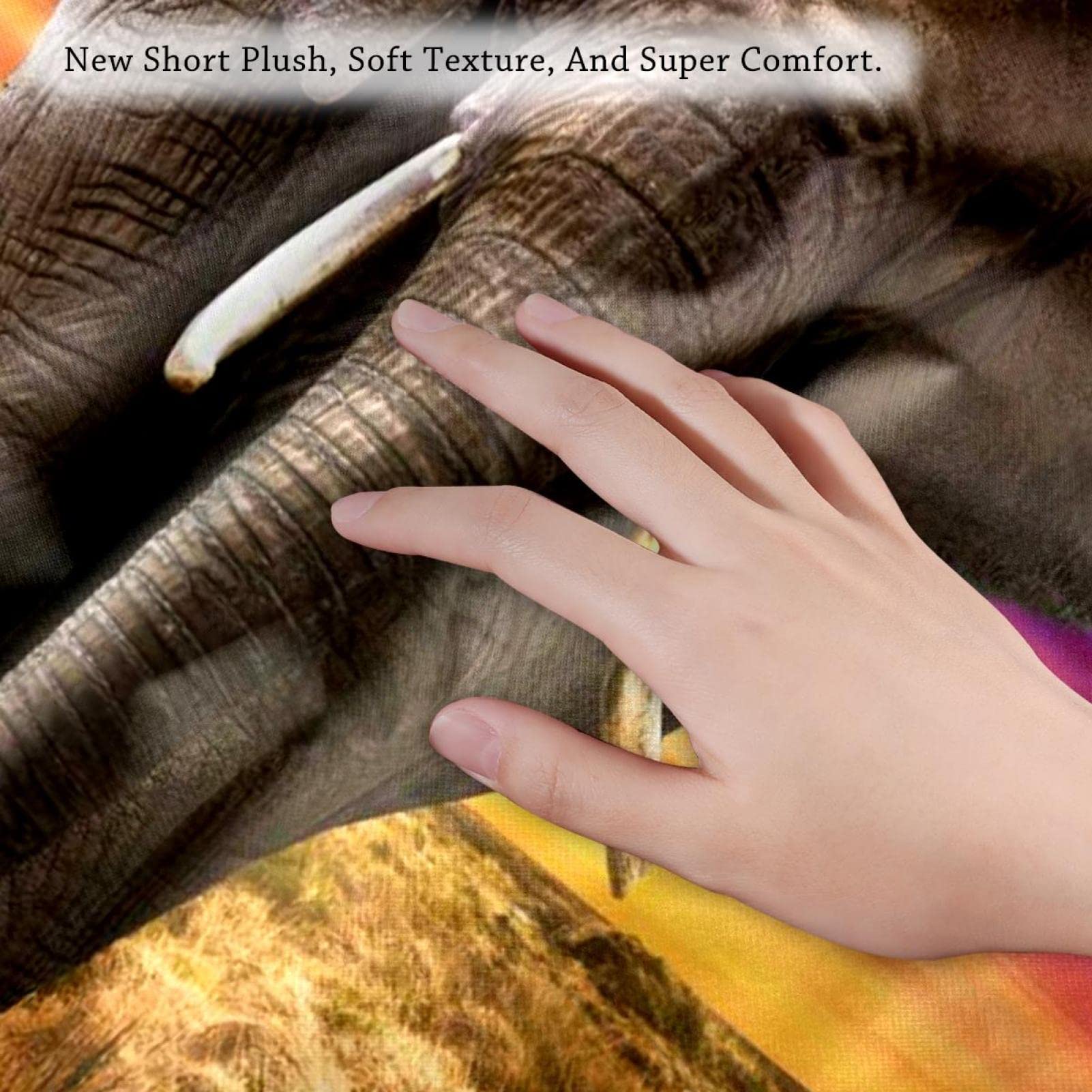 Funda de Almohada con Cierre de Cremallera Fundas de Almohada cuadradas para sofá, tamaño estándar<18x18in>,Animal de Elefante Africano