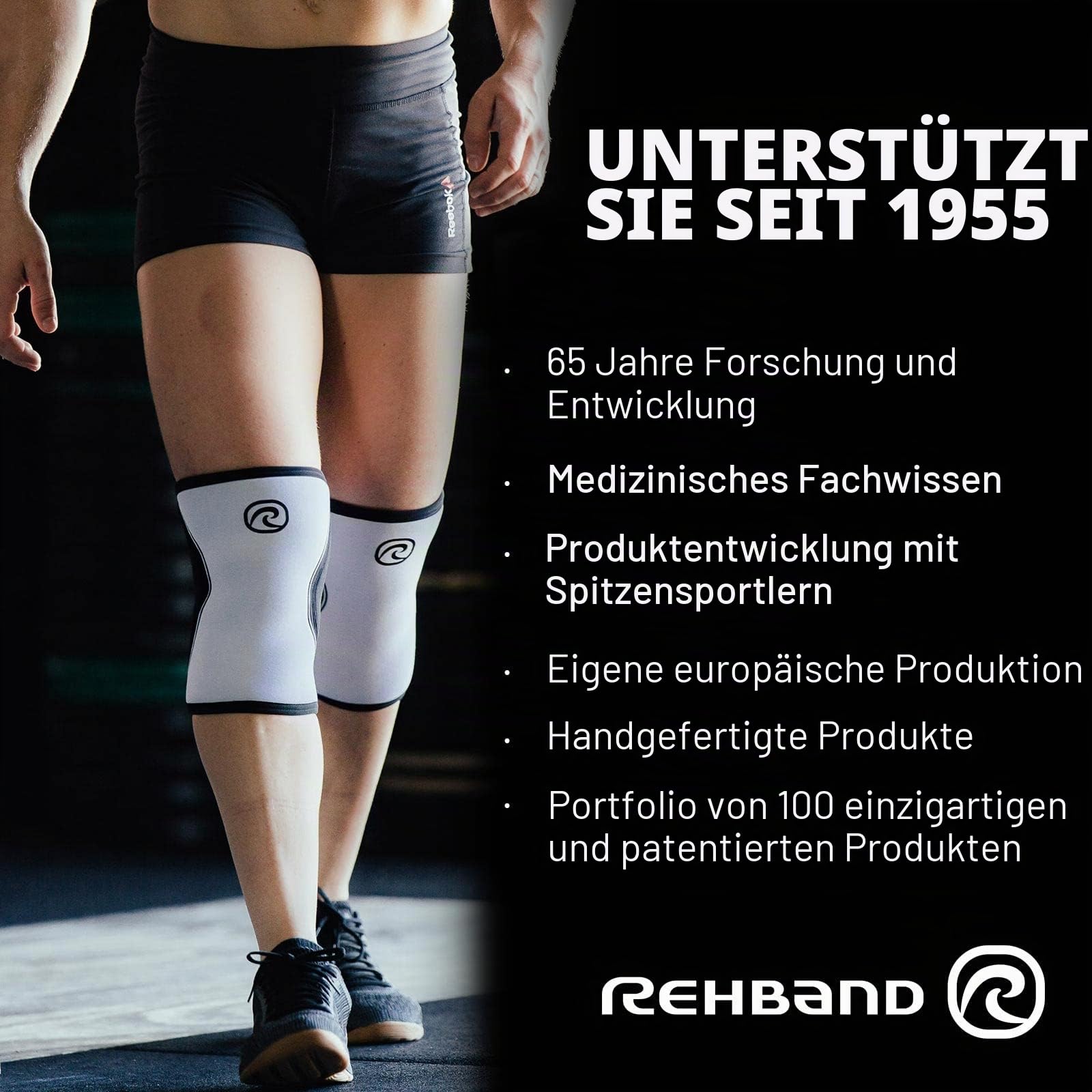 Rehband UD Runner's Knee/Thermal Zone Tights für Herren, Kompressionshose mit Wärmezonen für Laufen & Leichtathletik, verbessert Regeneration & hoher