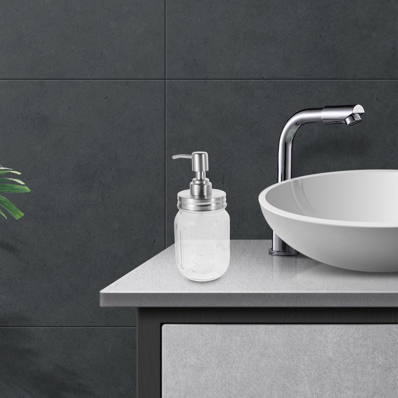 Juego de Accesorios para Baño Porta Cepillos Diseño Clásico y Funcional Dispensador de Jabón Espumoso Tarros de Vidrio para Organizar el Cuarto de Baño