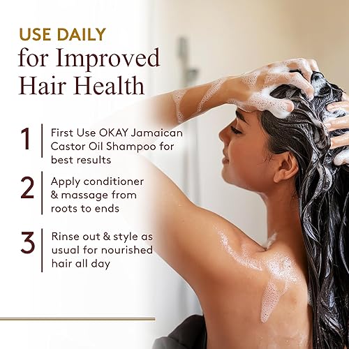 Miniatura 5 de OKAY  Aceite de ricino jamaicano negro y acondicionador de lavanda  Para todo tipo de cabello y texturas  Hidrata fortalece y vuelve a crecer el