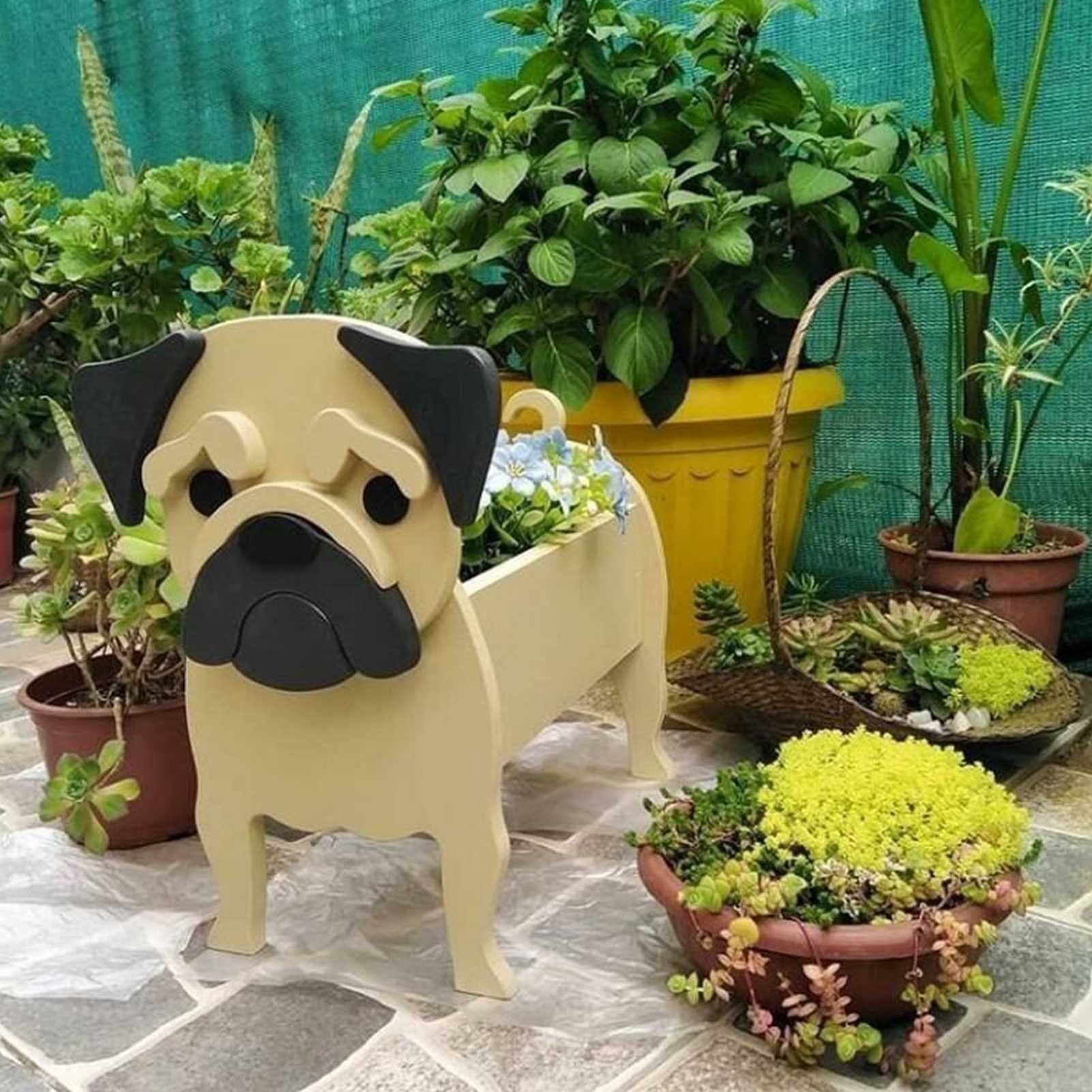 犬の形の植木鉢、DIY漫画クリエイティブ植木鉢、犬の形の装飾的な