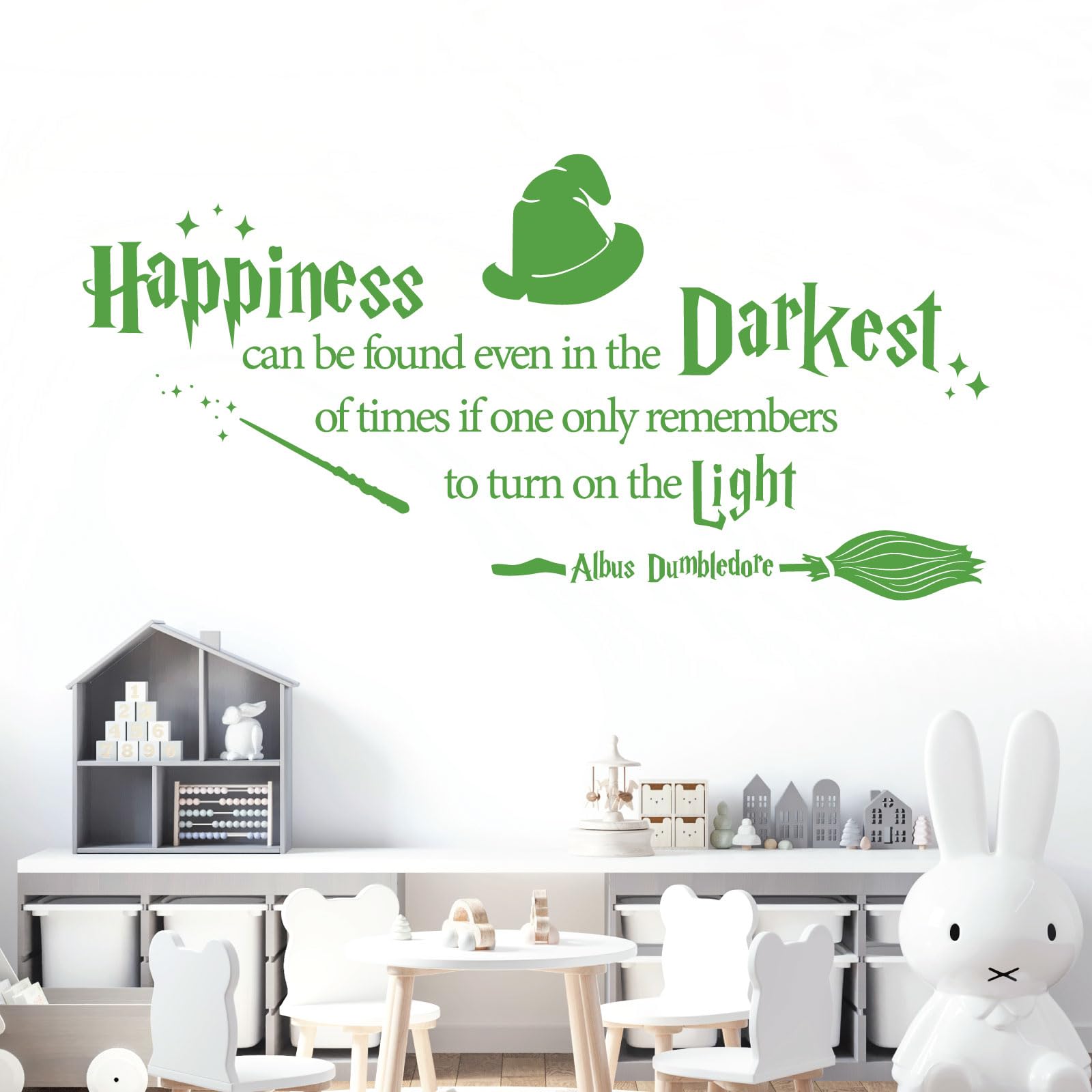 Happiness can be Found Even in the Darkest of Times - Book Quote Decal Wall Sticker [Medium] [Grass]