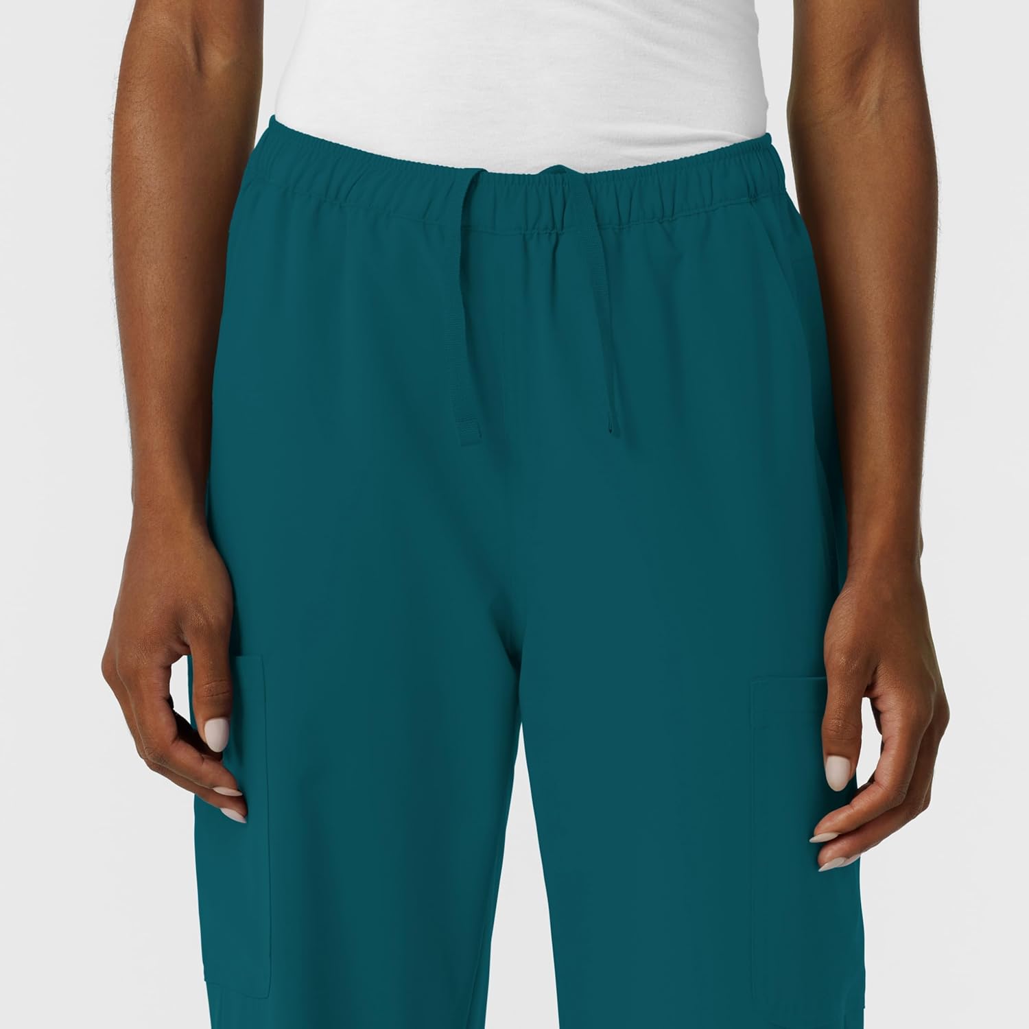 Wink NURTUR Scrubs for Women, Straight Leg Cargo Scrub Pant - Caribbean, XL Petite - Image 3