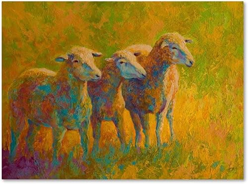 Marion Rose - Lienzo decorativo para pared, diseño de trío de ovejas, 35 x 47 pulgadas