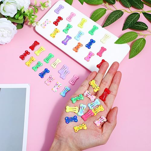 Miniatura 3 de 40 pinzas para el pelo de perro para perros pequeños, pasadores de perro en forma de hueso para perros pequeños, pinzas para el pelo de huesos para