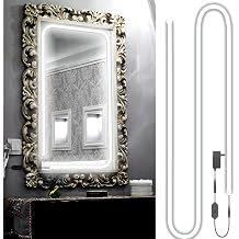 LED Vanity Mirror Lights, Hollywood Style Make up Lighting, 10FT/6000K/Dimmable/12V Adapter/Self-Adhesive Strip Lights for Mirror, Lighting for Makeup Vanity Table & Bathroom Mirror