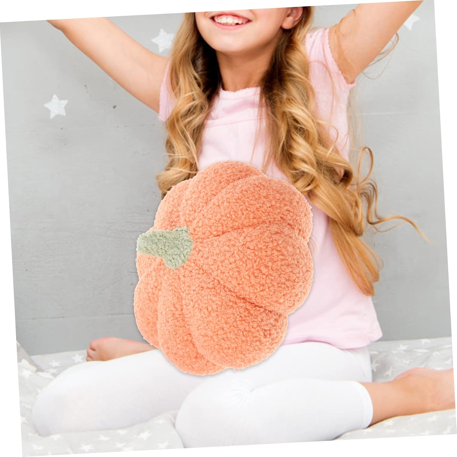 Adorable Pumpkin Throw Pillow Cushion Soft Plush Decorative Ornament for Sofa and Chair Cozy Harvest Festival Accent Pillow for Boys and Girls Room and Home Decor Design