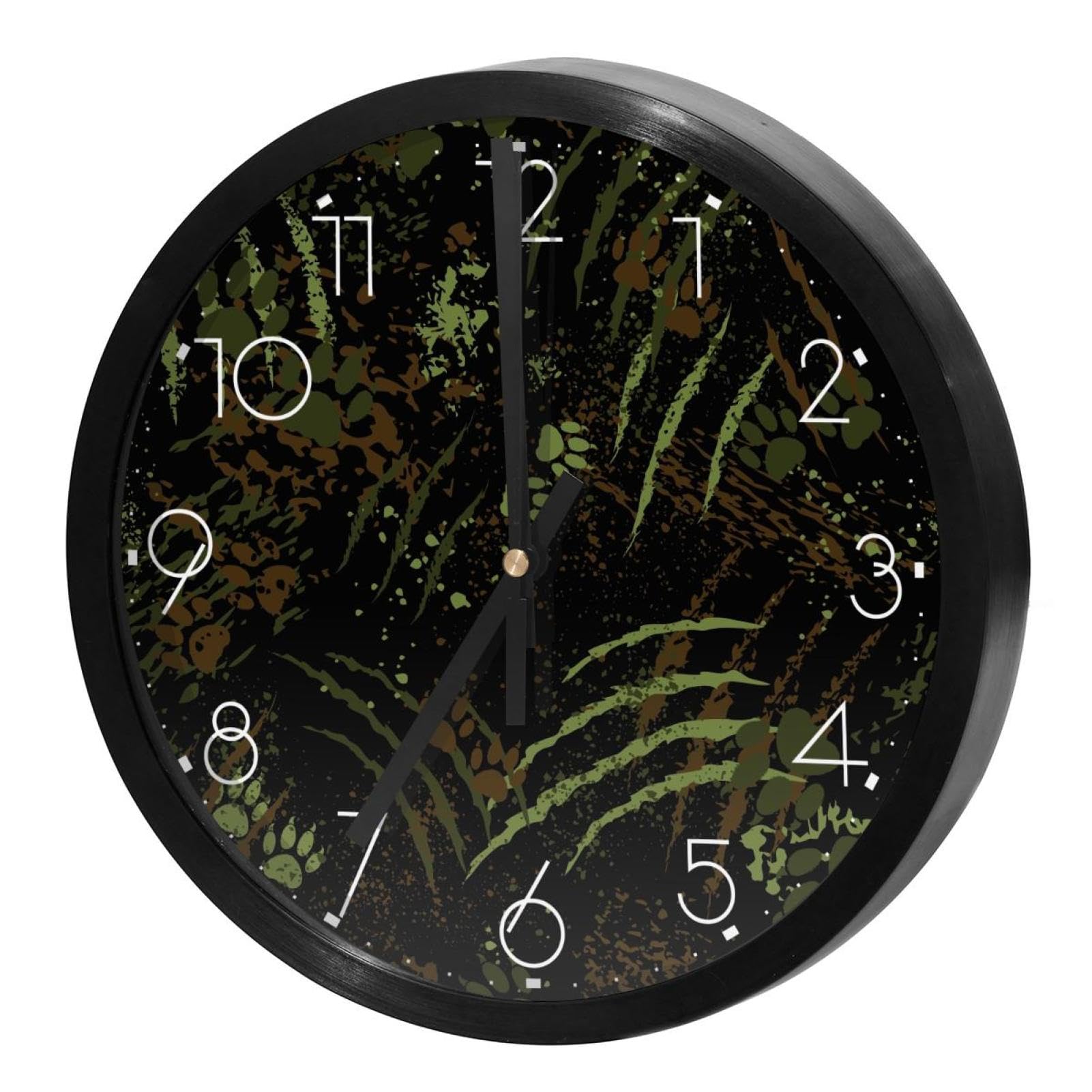 Horloge murale silencieuse pour chambre d'enfant et école avec empreintes de pattes