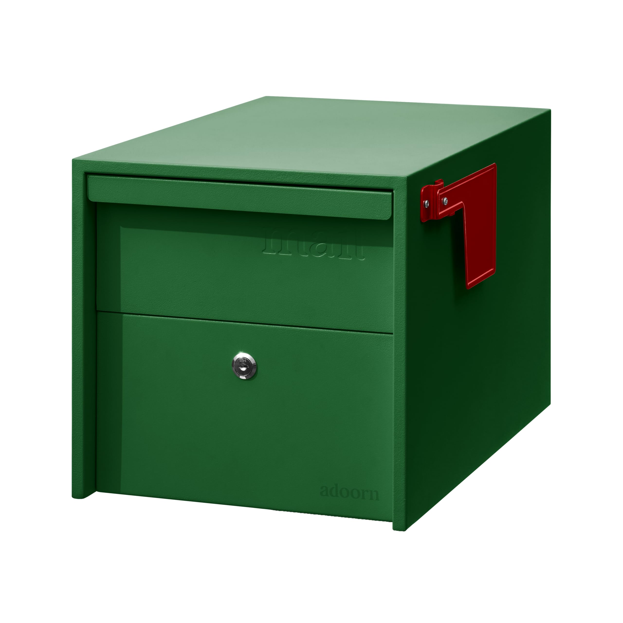 adoorn Modern Small Locking Post Mount Mailboxes for Outside - Forest Green