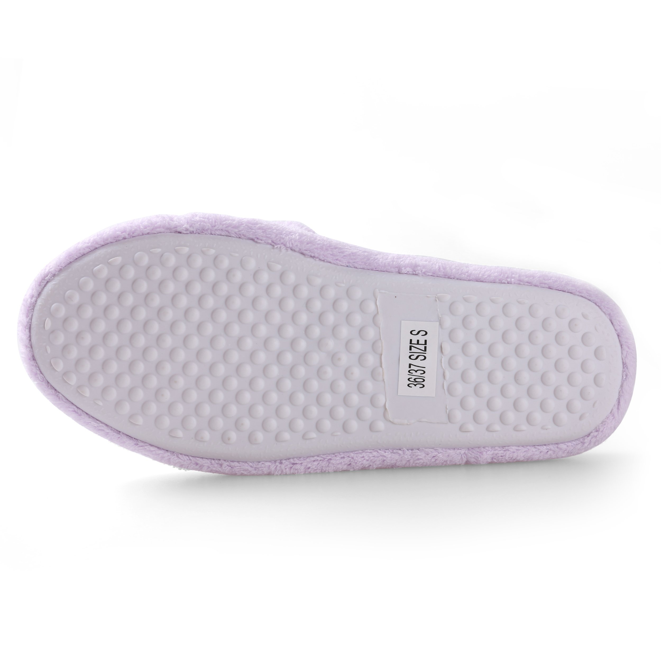 Women's Plush Spa Slippers – Light Yellow, Cozy Non-Slip House Slippers, Size Small (5-6)