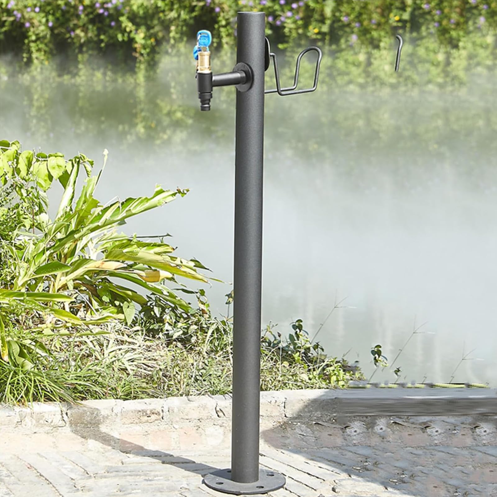 Genérico Bomba de Agua Multifuncional para jardín, de Hierro Fundido, Manual, con Soporte, fácil de Usar, diseño Elegante, Duradera para jardinería al Aire Libre, 13 x 86 cm.