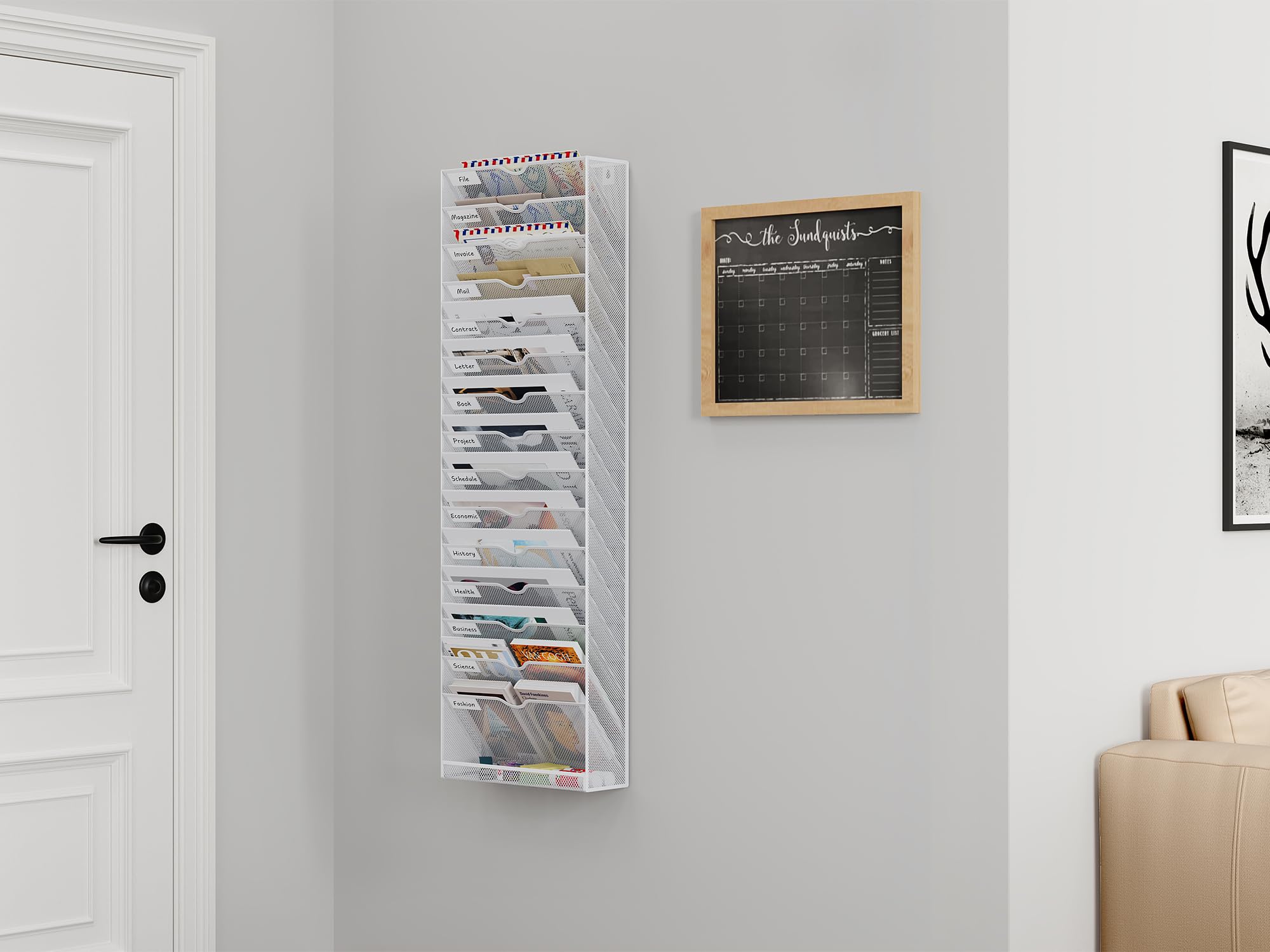 Lot De 6 Pochettes Murales Acrylique A4 - Organisateur Bureau Transparent | Porte-revues Et Documents
