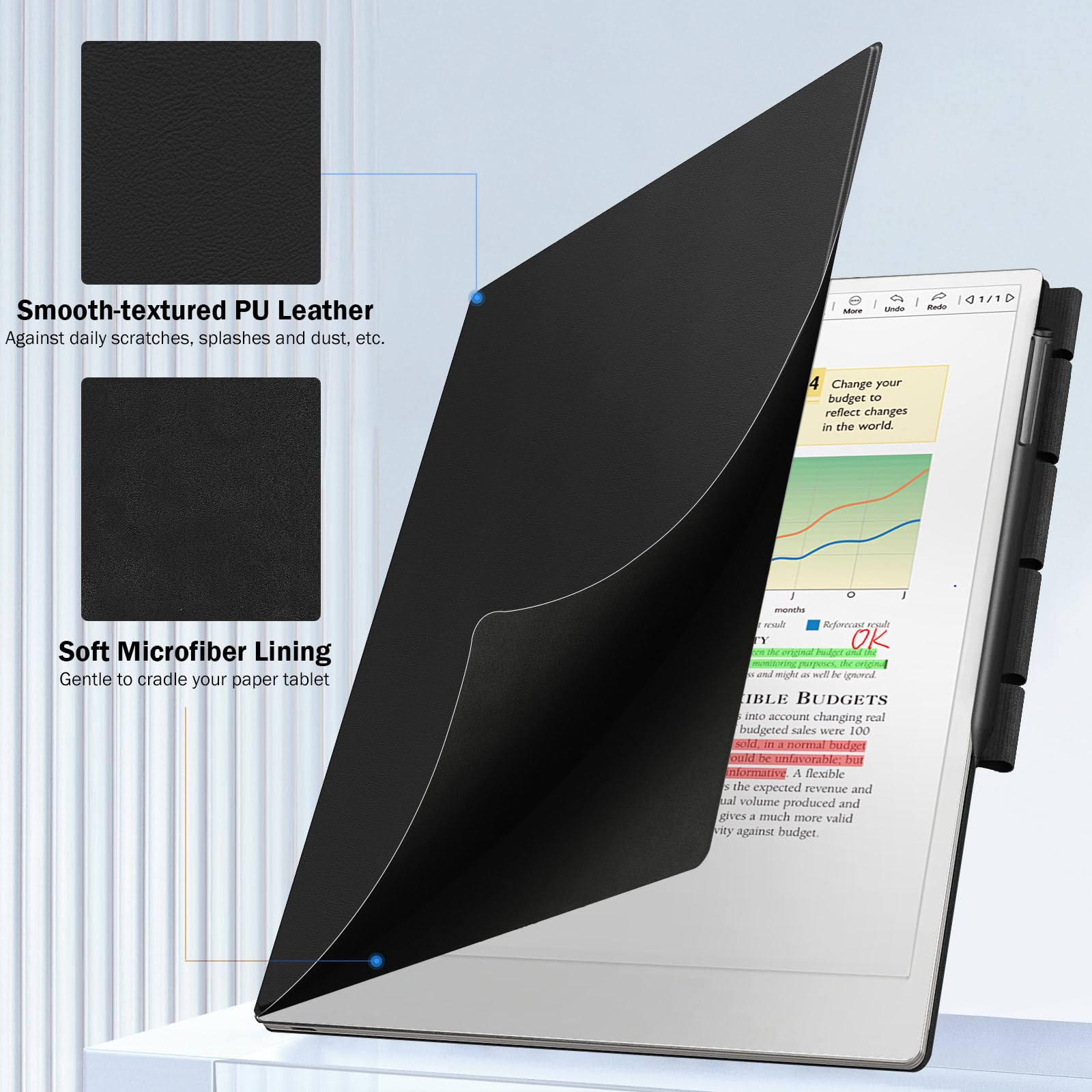 MoKo Case for Remarkable Paper Pro 2024 11.8", Lightweight Ultra-Thin Magnetic Case with Wide Pen Protective Clasp - Image 2