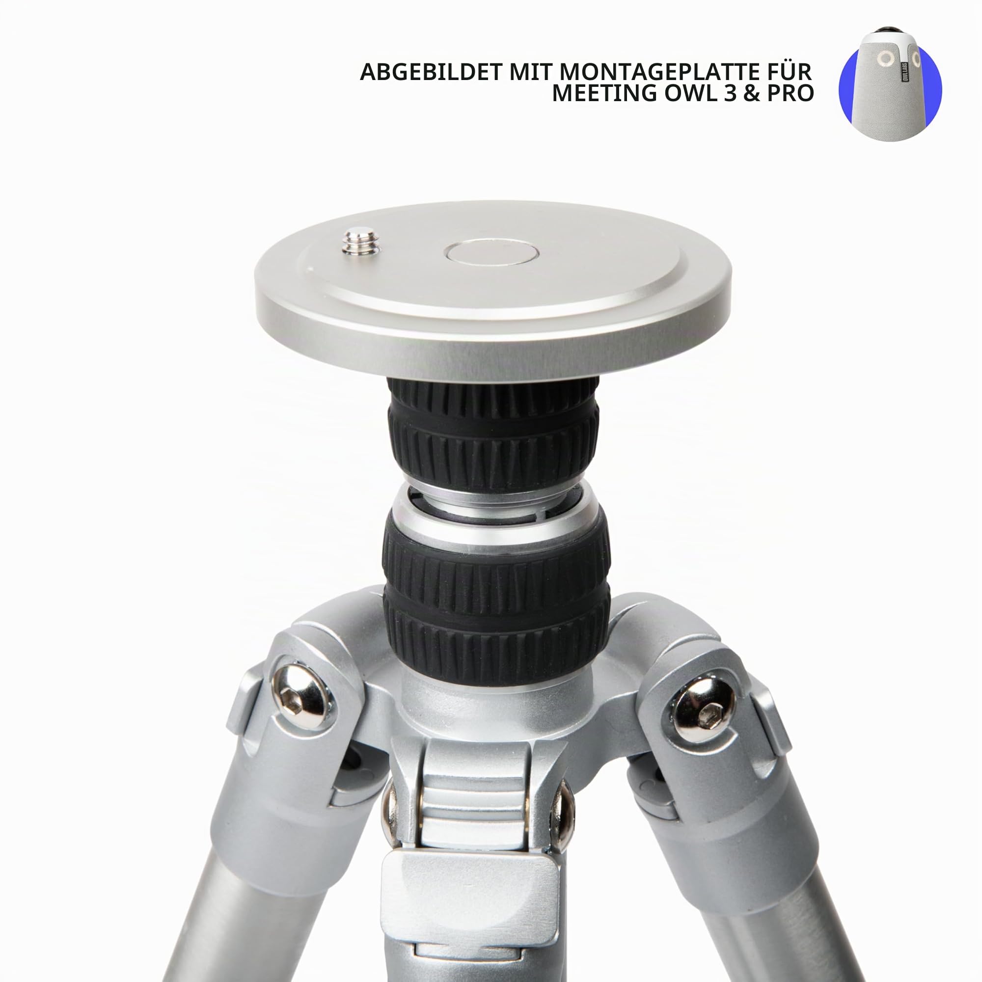 Owl Labs Meeting Owl Stativ für Meeting Owl 3 oder Pro – maßgeschneidertes Aluminiumstativ für Flexible Einrichtung, Silber