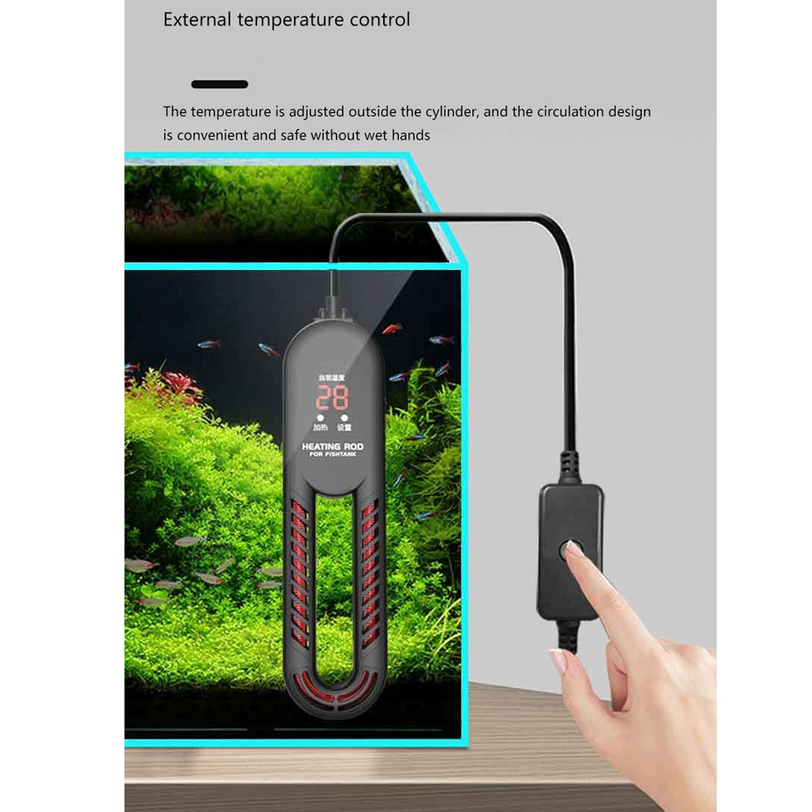 Termostato per Asta riscaldante per Acquario Riscaldatore Termostato per Acquario, 800 W (300 W)