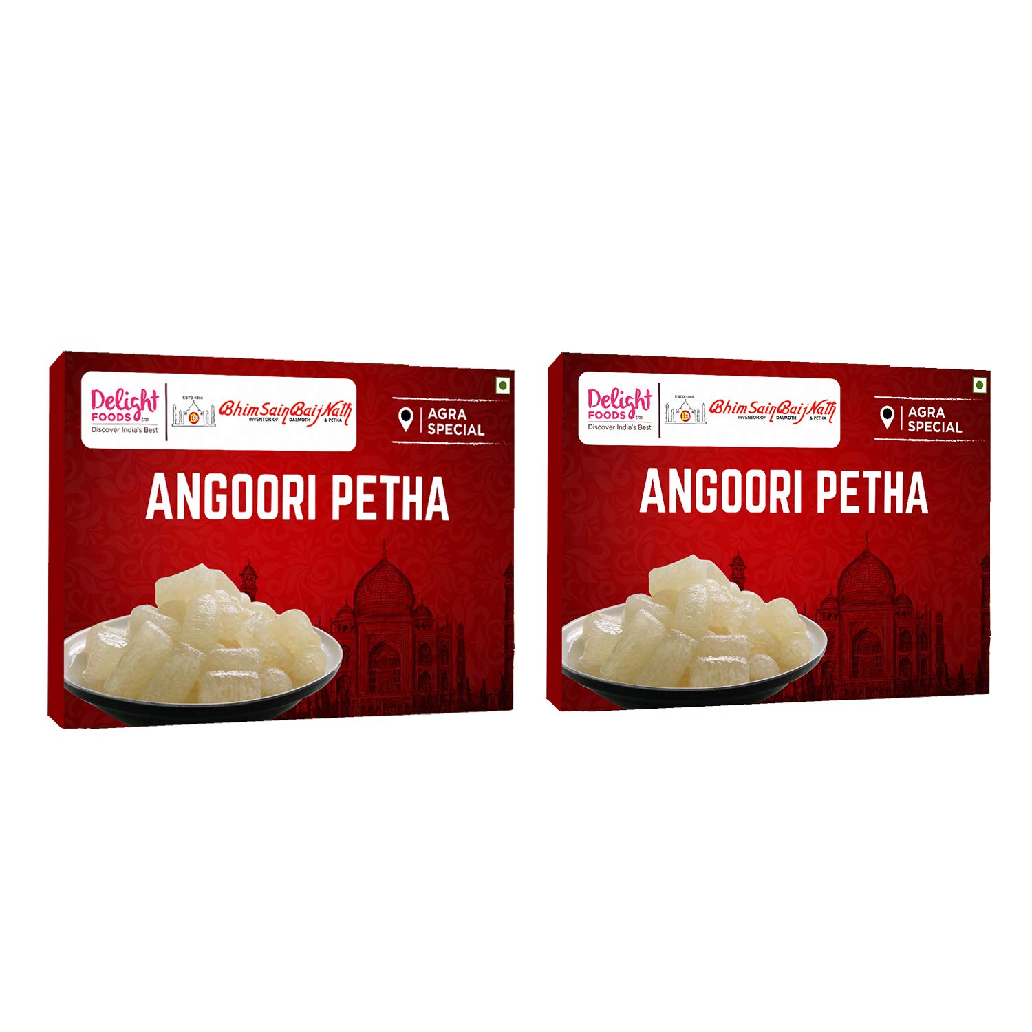 Delight Foods Original Agra Angoori Petha 700g (350g x2) | Indian Sweets Mithaai | Agra Famous Petha | Angoori Petha