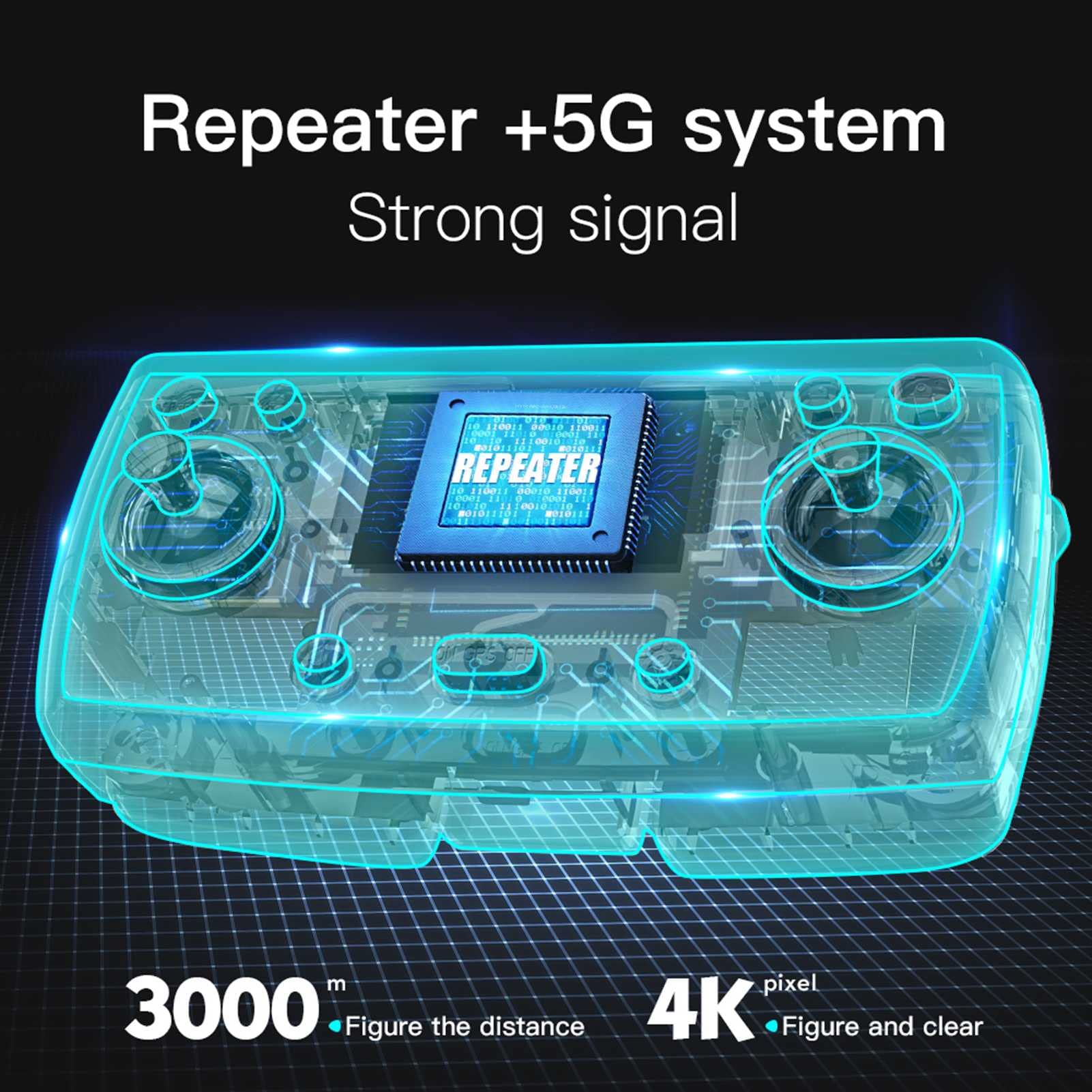 4K Dron 3-Axis kamera antywstrząsowa 26-min czas lotu 4 kierunki wykrywania przeszkód GPS Inteligentny system pozycjonowania podążaj za potężnym bezszczotkowym silnikiem czarny (1 bateria)