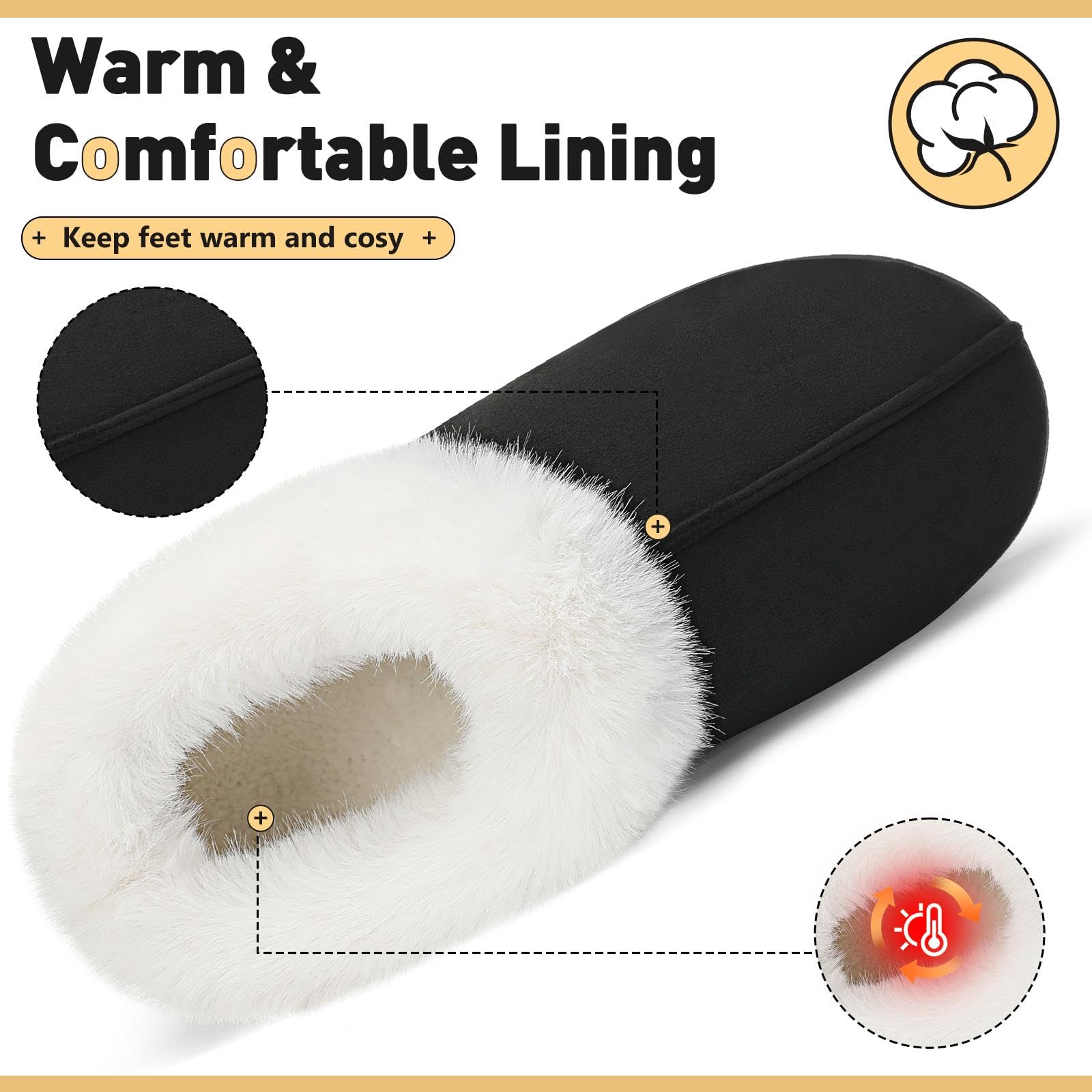 Mishansha Pantofole Inverno Calde in Memory Foam Ciabatte da Casa Comode Antiscivolo, Unisex-Adulto