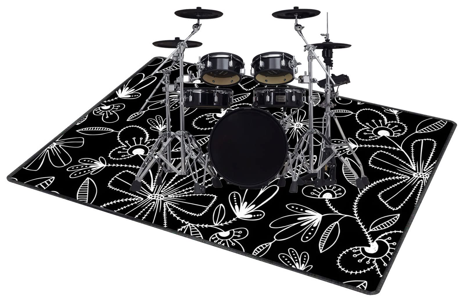 Schlagzeugteppich Schallschutz Rutschfeste Trommelmatte für E-Drum Elektronisch Snare Schalldicht (80CM - 200CM)