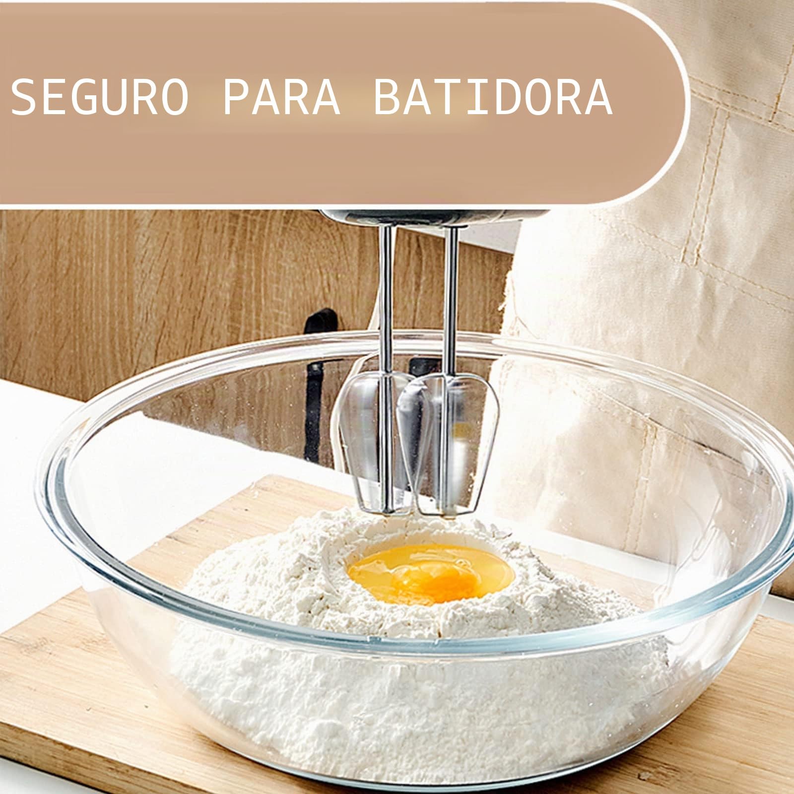 Homwin Juego de 4 Cuencos de Vidrio para Mezclar con Tapa (0,5 L, 1,0 L, 2,0 L, 3,5 L), Ensaladeras Redondas Grandes para Cocina, Ideal para Almacenar Alimentos, Cocinar, Hornear, Preparar