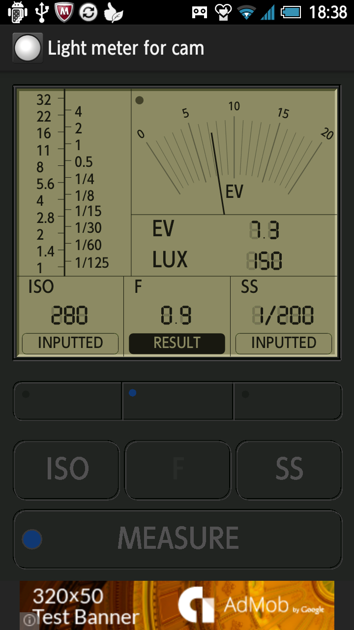 Light meter for photography App on the Amazon Appstore
