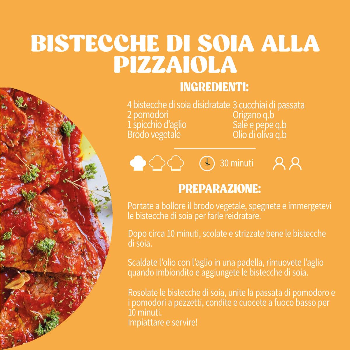 Bistecche di Soia | Stella Foods | 6 x 200g | Dieta Vegana e Vegetariana | Ingrediente per Preparazioni Proteine Vegetali |