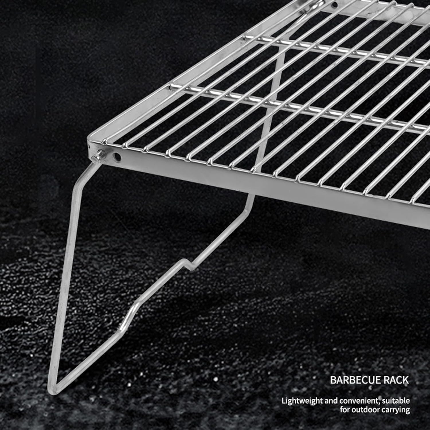 Folding Camping Grill, Stainless Steel Camping Grill Backpacking Grill Portable BBQ Grill Camping Grates for Outdoor Cooking Backpacking Hiking Picnics