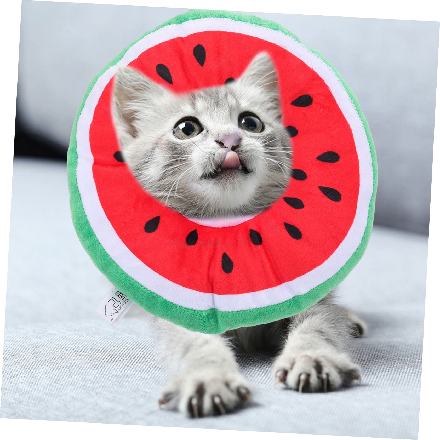 Happyyami 3stücke Pet Cat Schutzkragen Wassermelonen Design Multifunktionaler Halskragen Für Katzen Zur Nach Verletzungen Oder Operationen Langlebiges Polyester Material Kreative Und