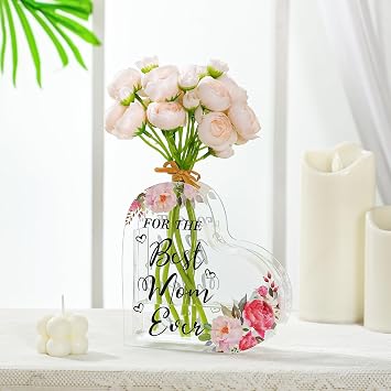 Mothers Day Acrylic Gifts for Mom Acrylic Heart Vase