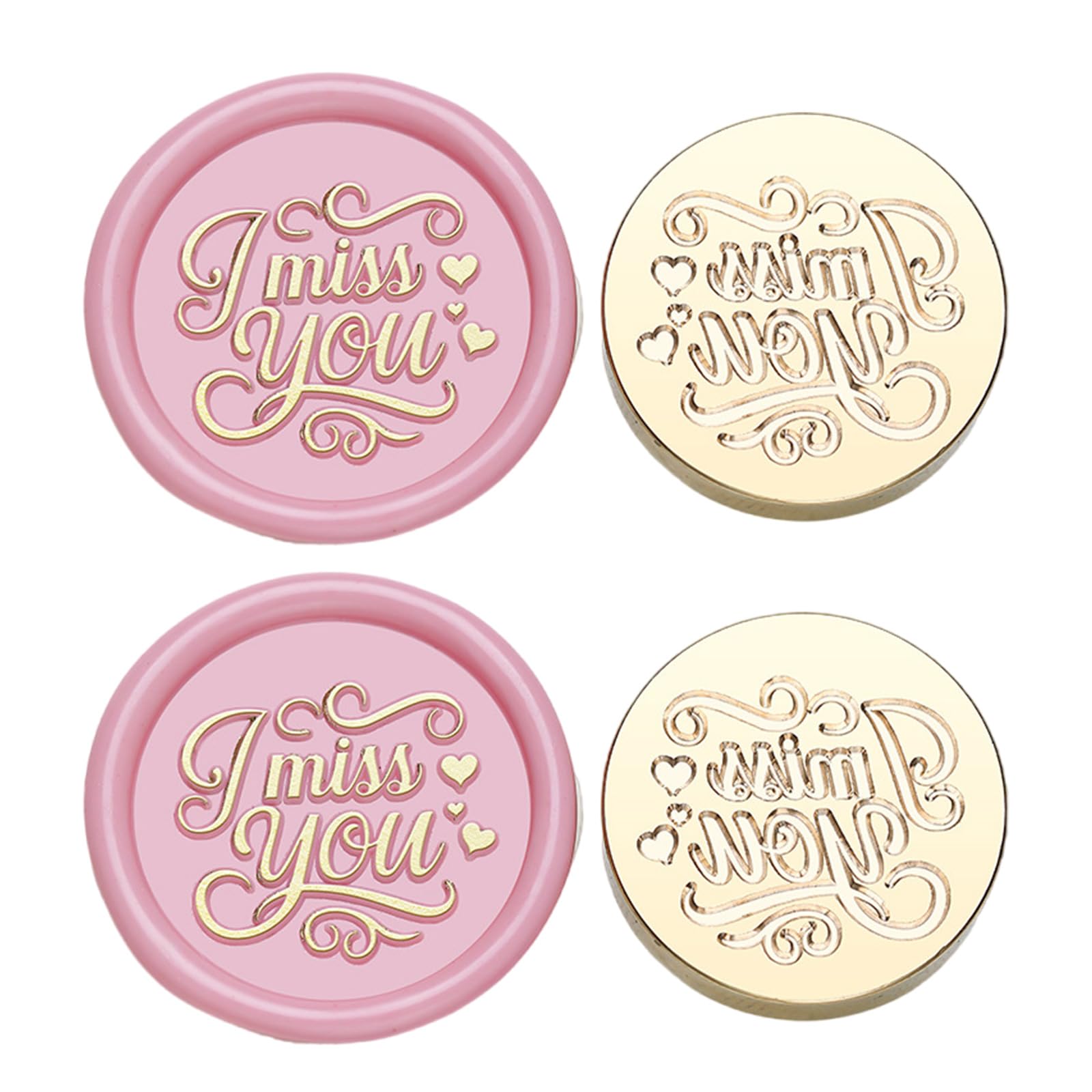 Jazuaiao 2Pieces Vintage Sealing Stamp Head for Wedding Invitations Envelope Scrapbooking Embossed Sealing Stamp Replacements Christmas Seal