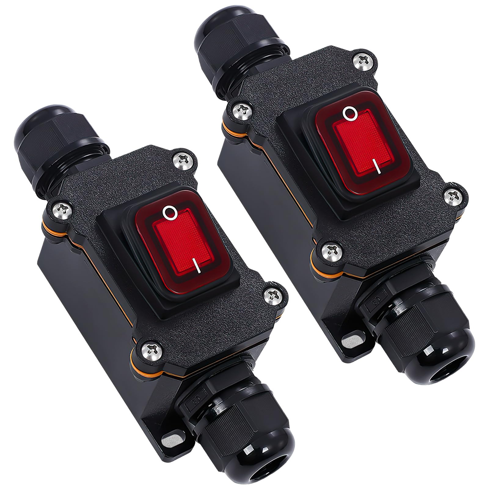 IP65 Waterproof DPST Inline Rocker Switch, 220V 30A ON/Off
