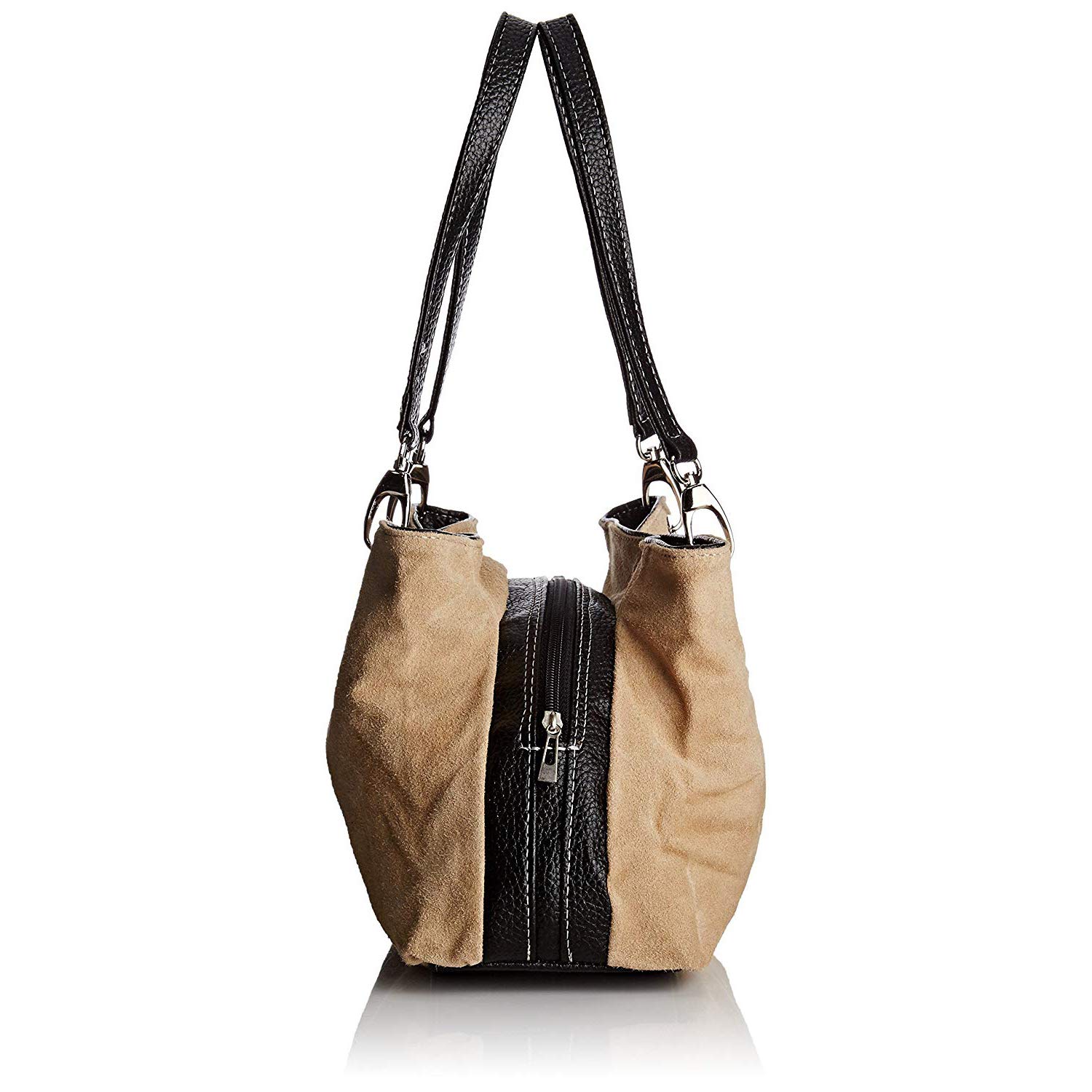 Chicca Borse Borsa a mano pochette da donna in pelle scamosciata 32 x 20 x 14 cm - Mod. Dafne