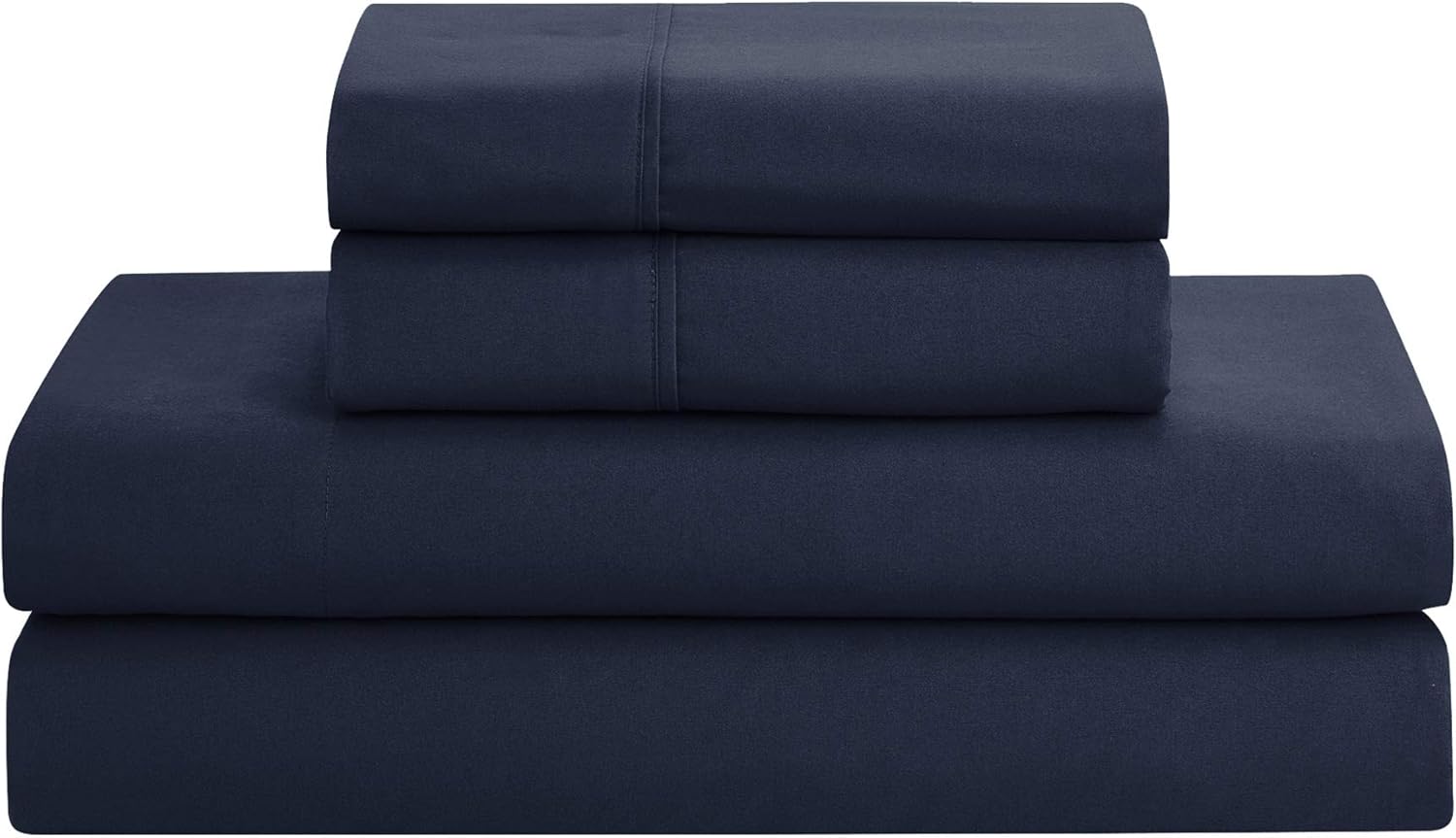 Sweet Home Collection Comforter Set 8 Piece Bed in a Bag Design, Bed Sheets, 2 Pillowcases, & 2 Shams Down Alternative All Season Warmth, Queen, Pintuck Navy (Pack of 3) - Image 5